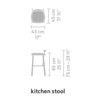 Oiseau Kitchen Stool - PG12 - Dark Ash Grey Wood
