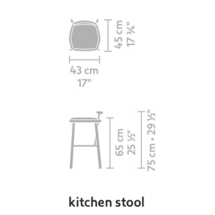 Linteloo Oiseau Kitchen Stool - PG12 - Dark Ash Grey Wood Linteloo Oiseau Kitchen Stool - PG12 - Dark Ash Grey Wood