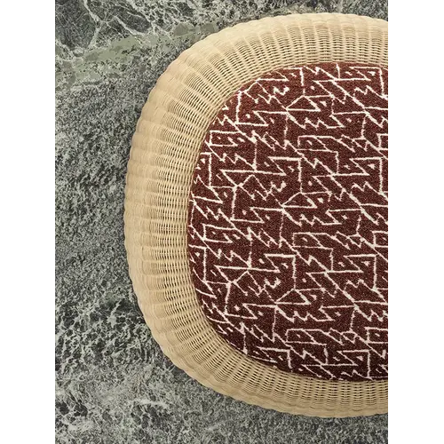 Frigerio Sam Pouf - Design Pouf in Woven Wicker with Organic Shape