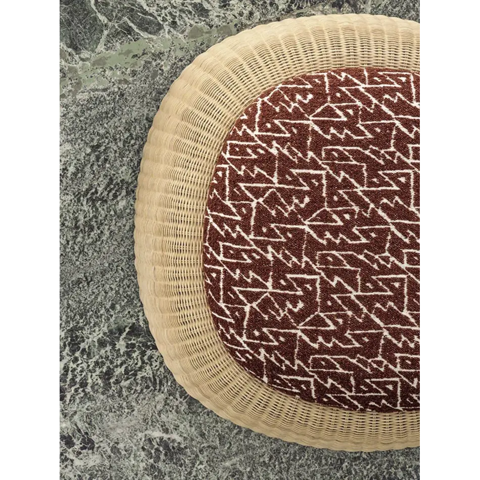 Frigerio Sam Pouf - Design Pouf in Woven Wicker with Organic Shape