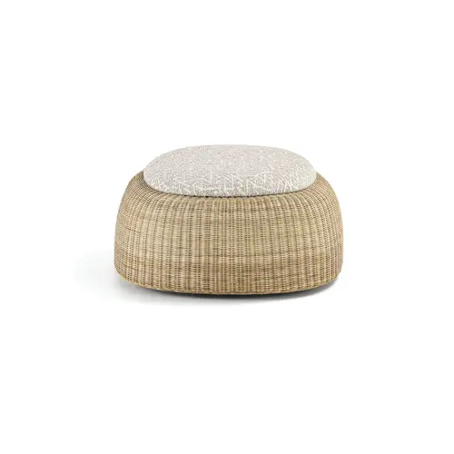 Frigerio Sam Pouf - Design Pouf in Woven Wicker with Organic Shape