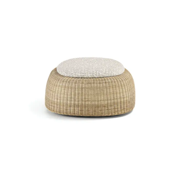 Frigerio Sam Pouf – Design Pouf in Gevlochten Riet met Organische Vorm