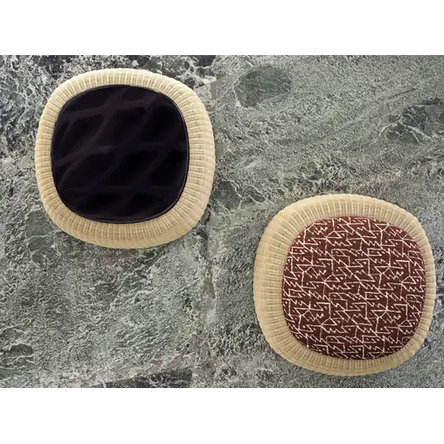 Frigerio Sam Pouf - Design Pouf in Woven Wicker with Organic Shape