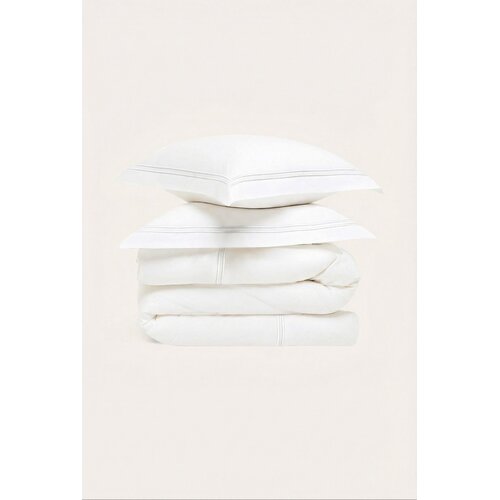 Cazzura Cazzura X Proluca - Pillowcases - White on White - Cotton/Satin - 2pcs - 60x70cm Cazzura Cazzura X Proluca - Pillowcases - White on White - Cotton/Satin - 2pcs - 60x70cm