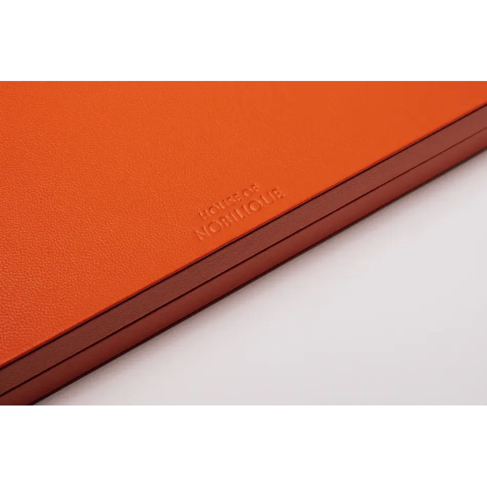 House of Nobilique Card Box Orange – Luxe Lederen Speelkaarten Box met Dice & Yahtzee Notitieboek