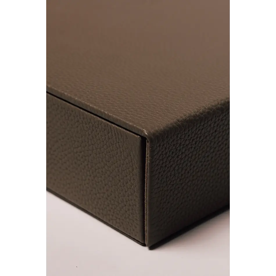 House of Nobilique Rummikub Taupe – Exclusieve Luxe Lederen Rummikub Set van Premium Echt Leer (32 x 32 cm)