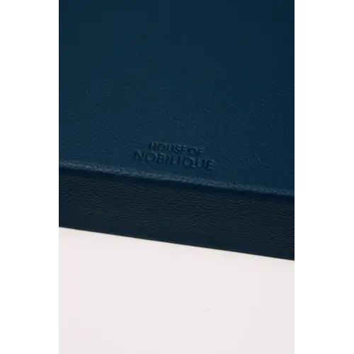 House of Nobilique Booklet Backgammon Deep Blue – Luxe Lederen Backgammon Set met Magnetische Sluiting (31 x 16 cm)