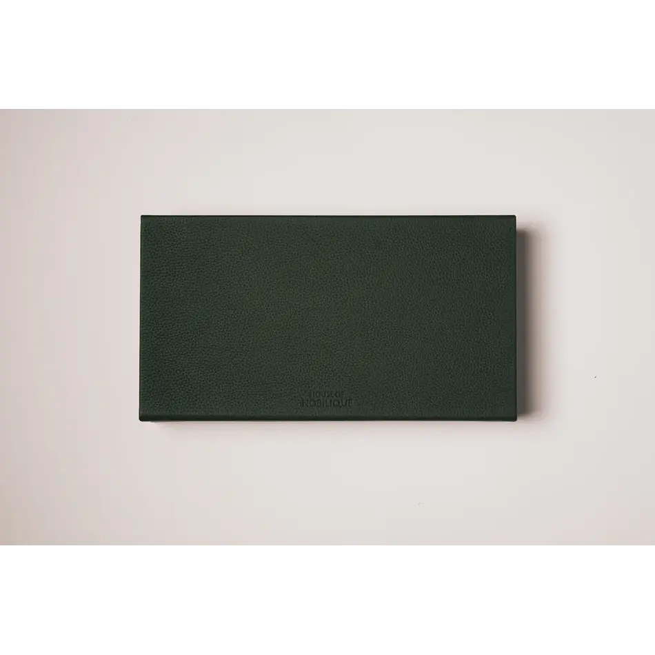 House of Nobilique Booklet Backgammon Green – Luxe Lederen Backgammon Set met Magnetische Sluiting (31 x 16 cm)