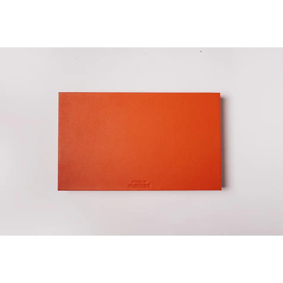 House of Nobilique Big Backgammon Orange – Oversized Luxe Lederen Backgammon Table Book (48 x 58 cm)