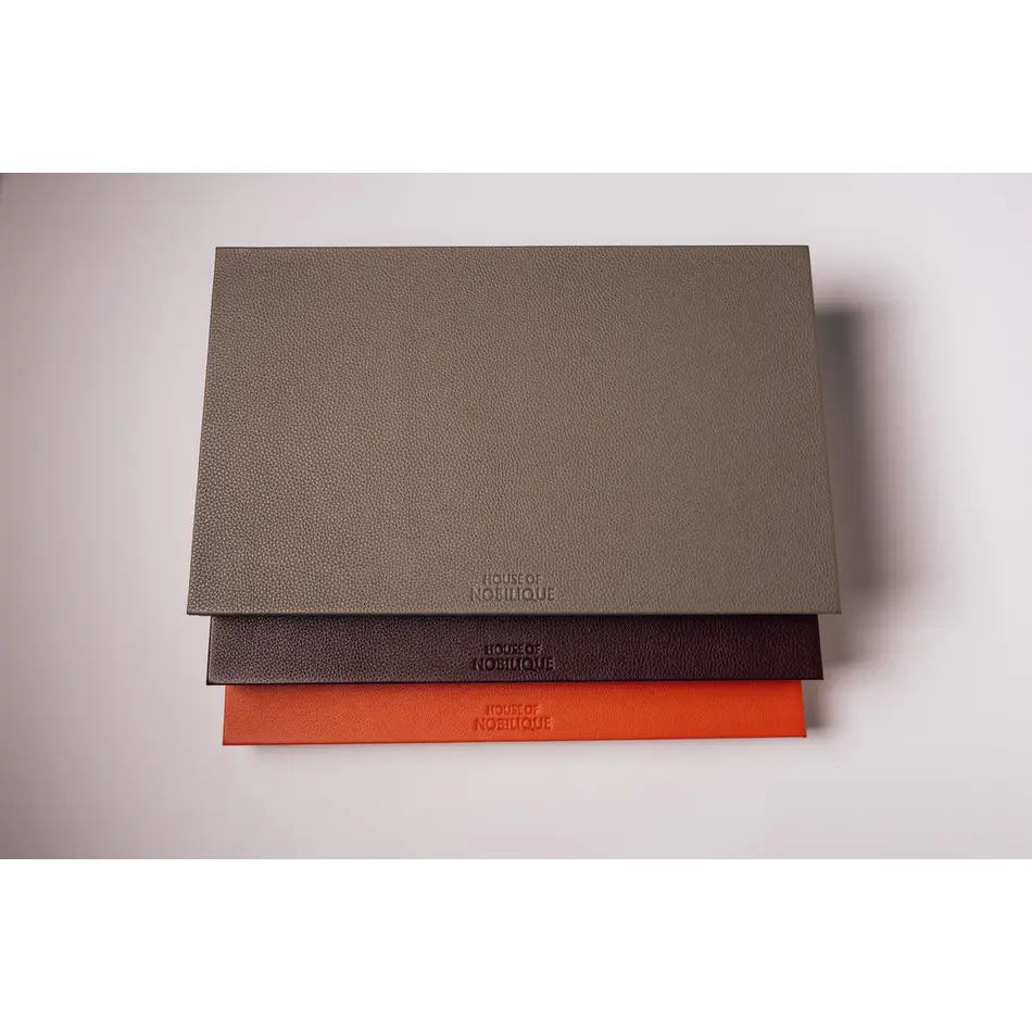 House of Nobilique Big Backgammon Orange – Oversized Luxe Lederen Backgammon Table Book (48 x 58 cm)