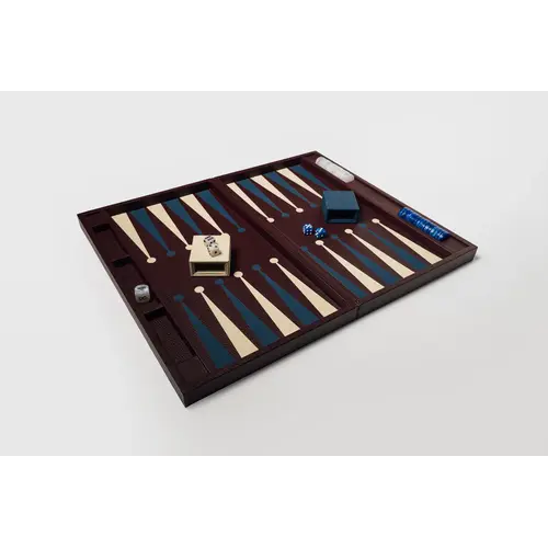 House of Nobilique Big Backgammon Burgundy – Oversized Luxe Lederen Backgammon Table Book (48 x 58 cm)