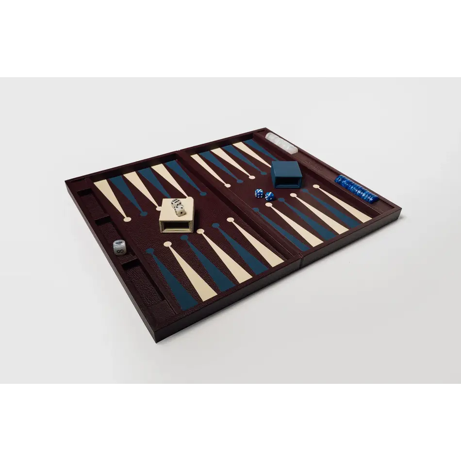 House of Nobilique Big Backgammon Burgundy – Oversized Luxe Lederen Backgammon Table Book (48 x 58 cm)