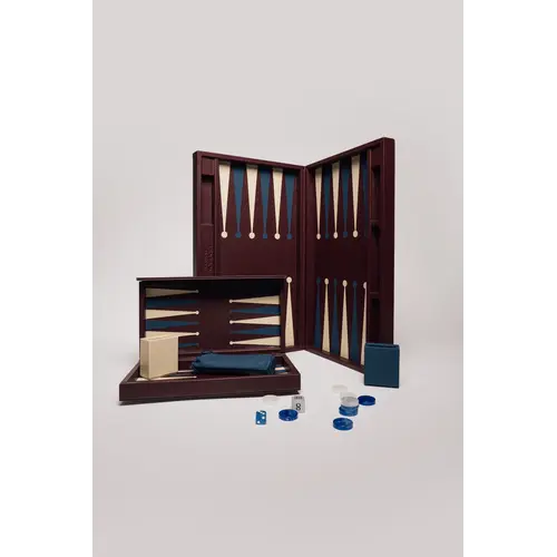 House of Nobilique Big Backgammon Burgundy – Oversized Luxe Lederen Backgammon Table Book (48 x 58 cm)