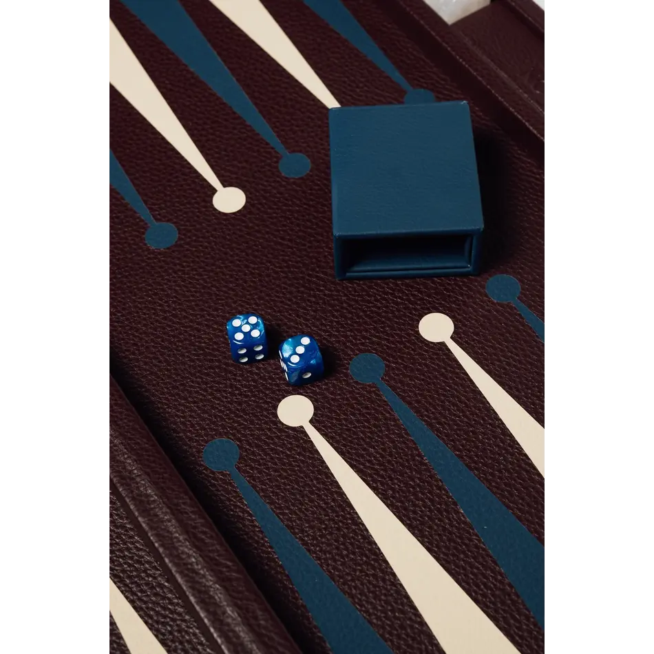 House of Nobilique Big Backgammon Burgundy – Oversized Luxe Lederen Backgammon Table Book (48 x 58 cm)