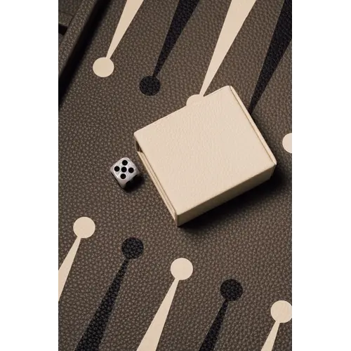 House of Nobilique Big Backgammon Taupe – Oversized Luxe Lederen Backgammon Table Book (48 x 58 cm)