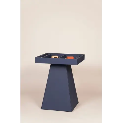 House of Nobilique Leather Game Table Blue – Luxe Lederen Schaak- & Backgammon Tafel met Verborgen Opbergruimte