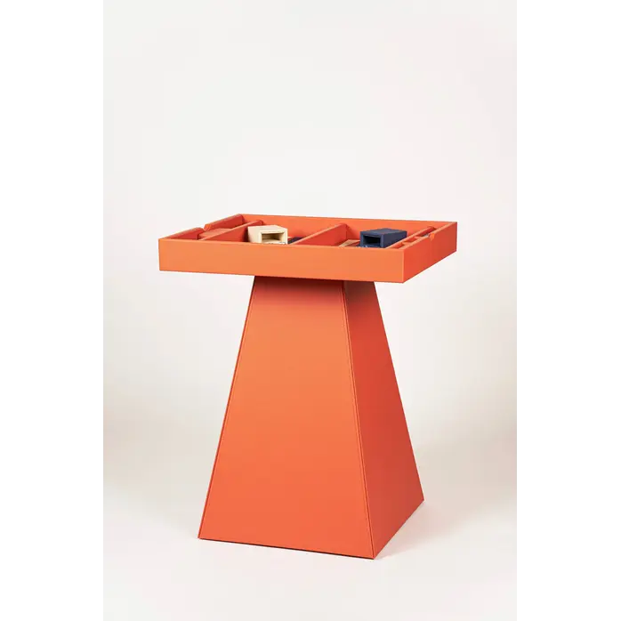 House of Nobilique Leather Game Table Orange - Luxury Leather Chess & Backgammon Table with Hidden Storage. House of Nobilique Leather Game Table Orange - Luxury Leather Chess & Backgammon Table with Hidden Storage.