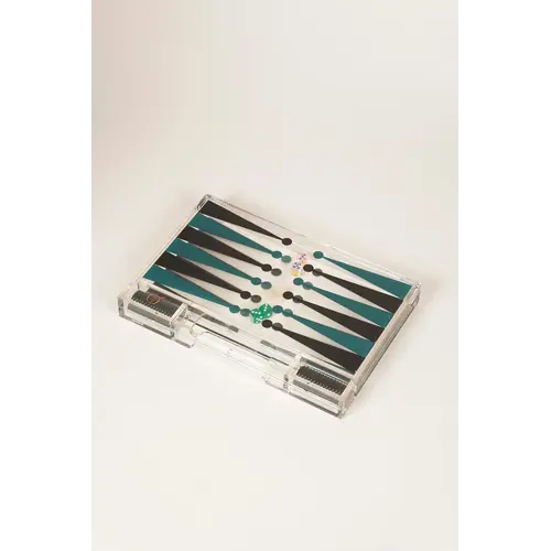 House of Nobilique Portable Backgammon – Luxe Draagbare Backgammon Set van Acryl (38,5 x 23,3 cm)