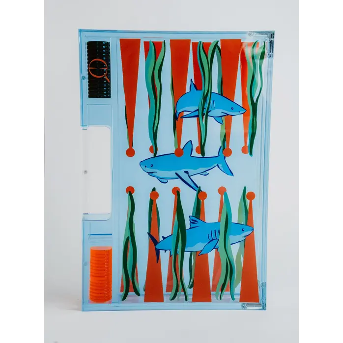 House of Nobilique Portable Backgammon Sharks – Luxury Travel Backgammon Set with Unique Shark Design (38.5 x 23.3 cm) House of Nobilique Portable Backgammon Sharks – Luxury Travel Backgammon Set with Unique Shark Design (38.5 x 23.3 cm)