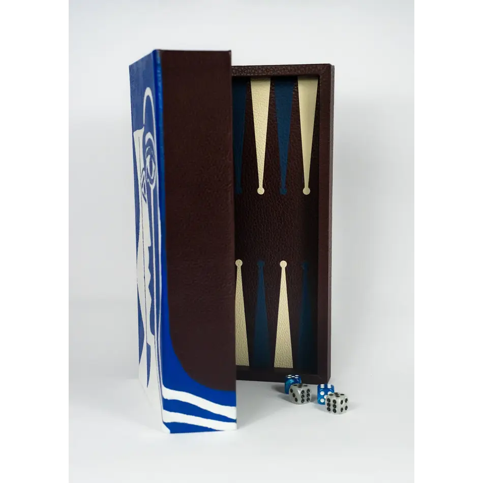 House of Nobilique Picassa x House of Nobilique Booklet Backgammon – Handgeschilderde Luxe Leren Art Edition