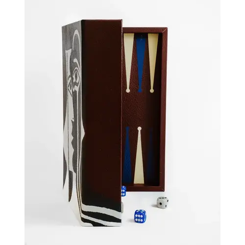 House of Nobilique Picassa x House of Nobilique Booklet Backgammon – Handgeschilderde Luxe Leren Art Edition
