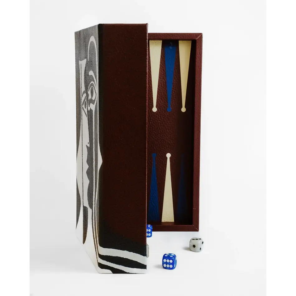 House of Nobilique Picassa x House of Nobilique Booklet Backgammon – Handgeschilderde Luxe Leren Art Edition