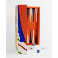 Picassa x House of Nobilique Booklet Backgammon Orange – Handgeschilderde Luxe Leren Art Edition (Bespoke & Gesigneerd)