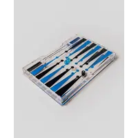 Portable Backgammon Light Blue / Black – Luxe Draagbare Acryl Backgammon Set (38,5 x 23,3 cm)
