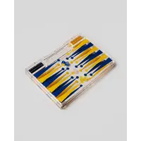 Portable Backgammon Yellow / Blue – Luxe Draagbare Acryl Backgammon Set (38,5 x 23,3 cm)