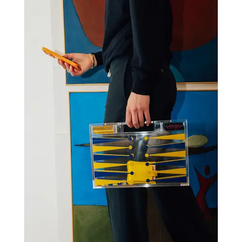 Portable Backgammon Yellow / Blue - Deluxe Portable Acrylic Backgammon Set (38.5 x 23.3 cm) Portable Backgammon Yellow / Blue - Deluxe Portable Acrylic Backgammon Set (38.5 x 23.3 cm)