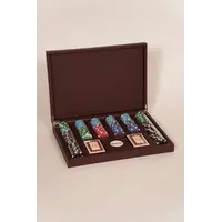Poker Set Burgundy - Luxury Poker Set with 300 Professional Weighted Chips in Leather Case