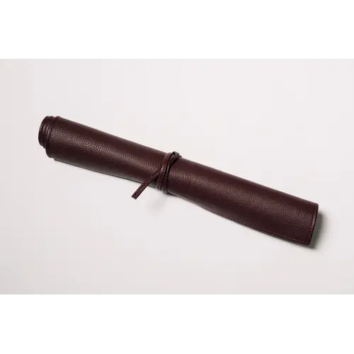 House of Nobilique Roll Up Ludo Burgundy - Deluxe Leather Mens Erger Je Niet Travel Set (44 x 39 cm)