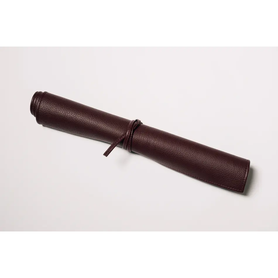 House of Nobilique Roll Up Ludo Burgundy - Deluxe Leather Mens Erger Je Niet Travel Set (44 x 39 cm)