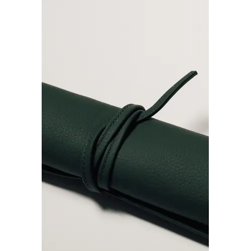 House of Nobilique Roll Up Ludo Green - Deluxe Leather Aggravation Travel Set (44 x 39 cm)