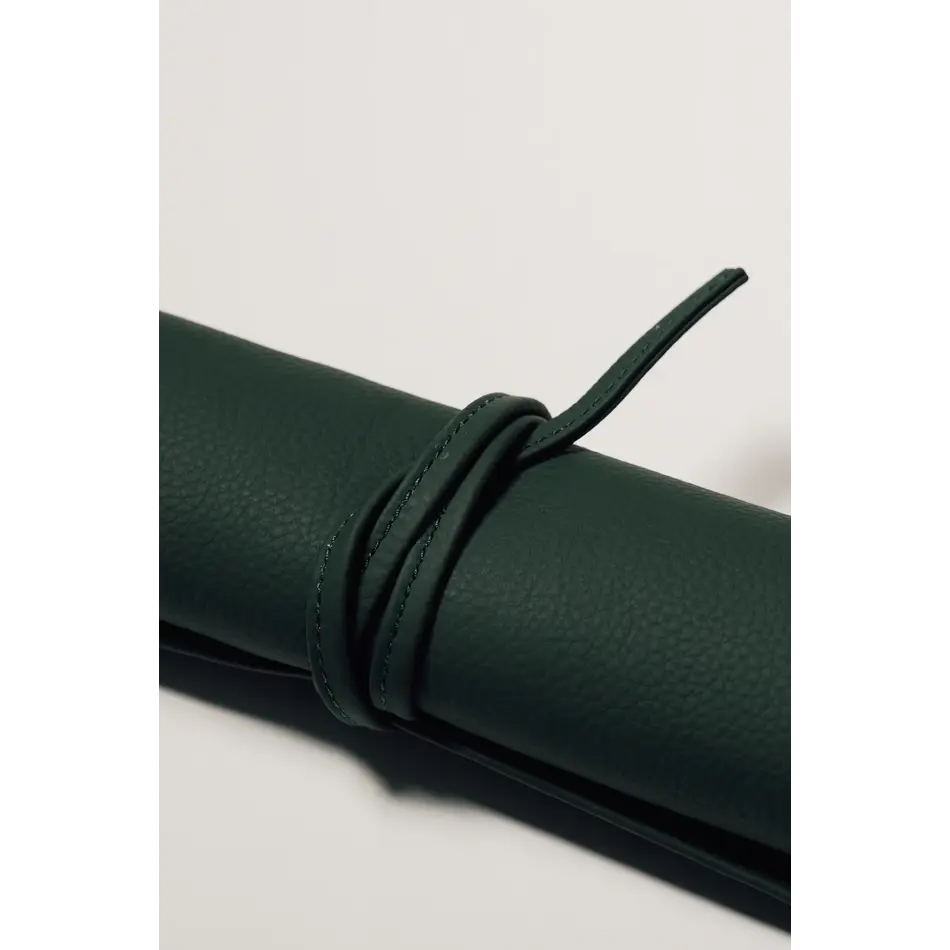House of Nobilique Roll Up Ludo Green - Deluxe Leather Aggravation Travel Set (44 x 39 cm)