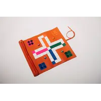 Roll Up Ludo Orange - Deluxe Leather Aggravation Travel Set (44 x 39 cm)
