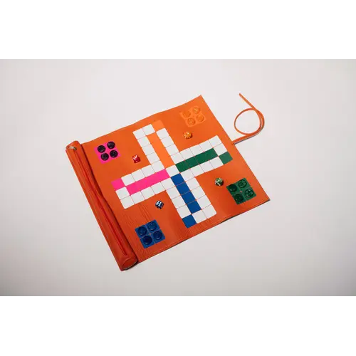 House of Nobilique Roll Up Ludo Orange - Deluxe Leather Aggravation Travel Set (44 x 39 cm) House of Nobilique Roll Up Ludo Orange - Deluxe Leather Aggravation Travel Set (44 x 39 cm)