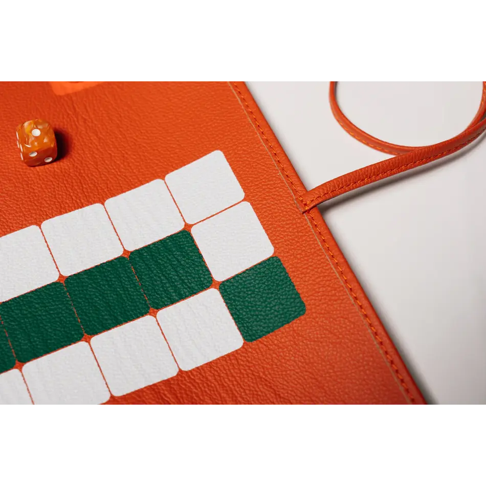 House of Nobilique Roll Up Ludo Orange - Deluxe Leather Aggravation Travel Set (44 x 39 cm) House of Nobilique Roll Up Ludo Orange - Deluxe Leather Aggravation Travel Set (44 x 39 cm)