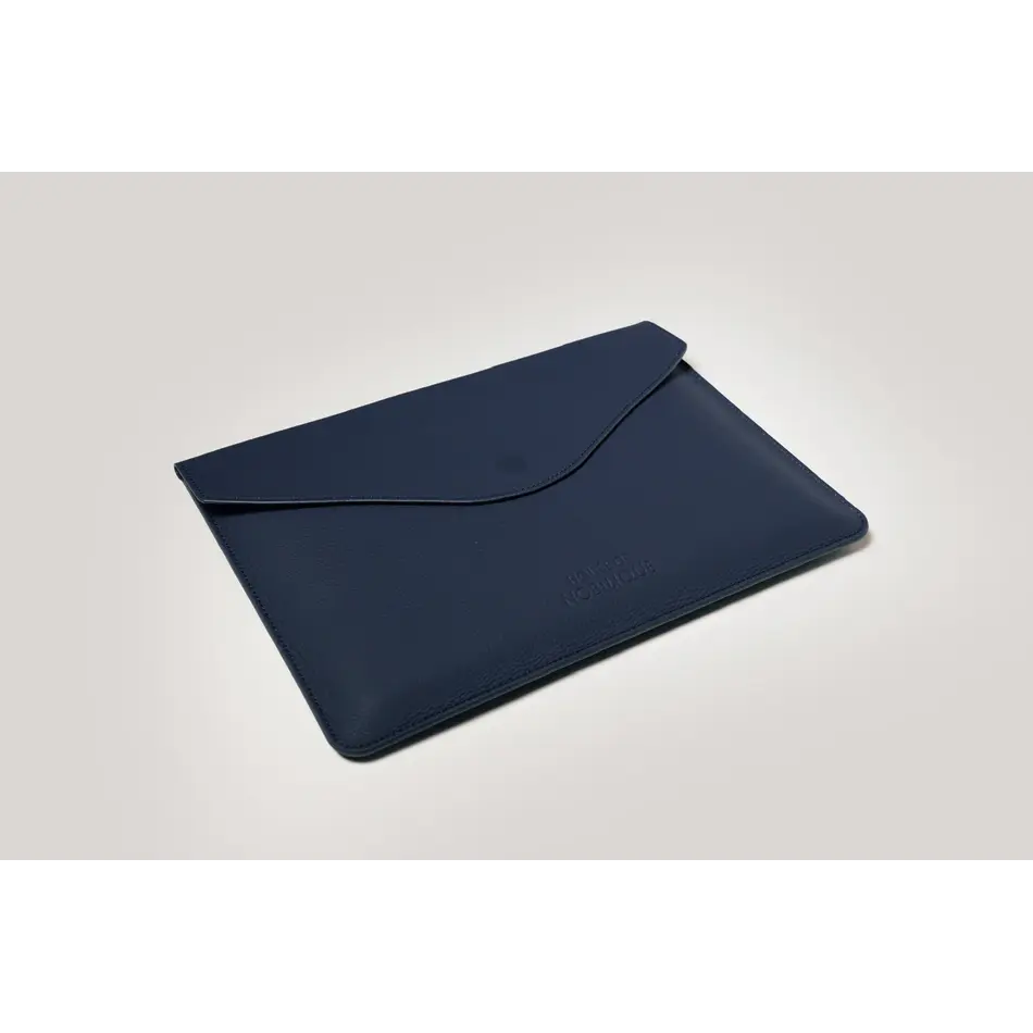 House of Nobilique Laptop Case 15/16 inch Deep Blue - Luxury Handmade Leather Sleeve for MacBook and Laptop