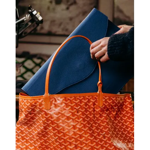 House of Nobilique Laptop Case 15/16 inch Deep Blue - Luxury Handmade Leather Sleeve for MacBook and Laptop