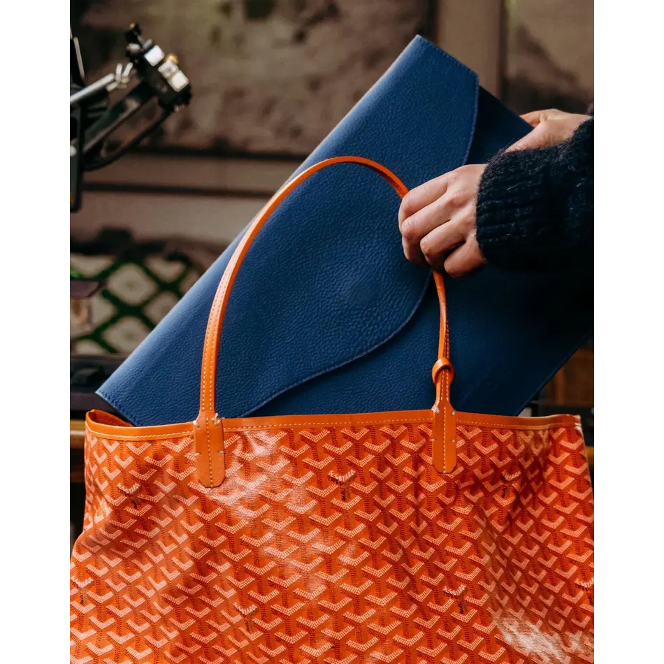 House of Nobilique Laptop Case 15/16 inch Deep Blue - Luxury Handmade Leather Sleeve for MacBook and Laptop