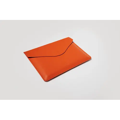 House of Nobilique Laptop Case 15/16 inch Orange - Luxury Handmade Leather Sleeve for MacBook and Laptop