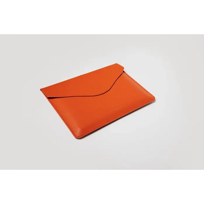 House of Nobilique Laptop Case 15/16 inch Orange - Luxury Handmade Leather Sleeve for MacBook and Laptop