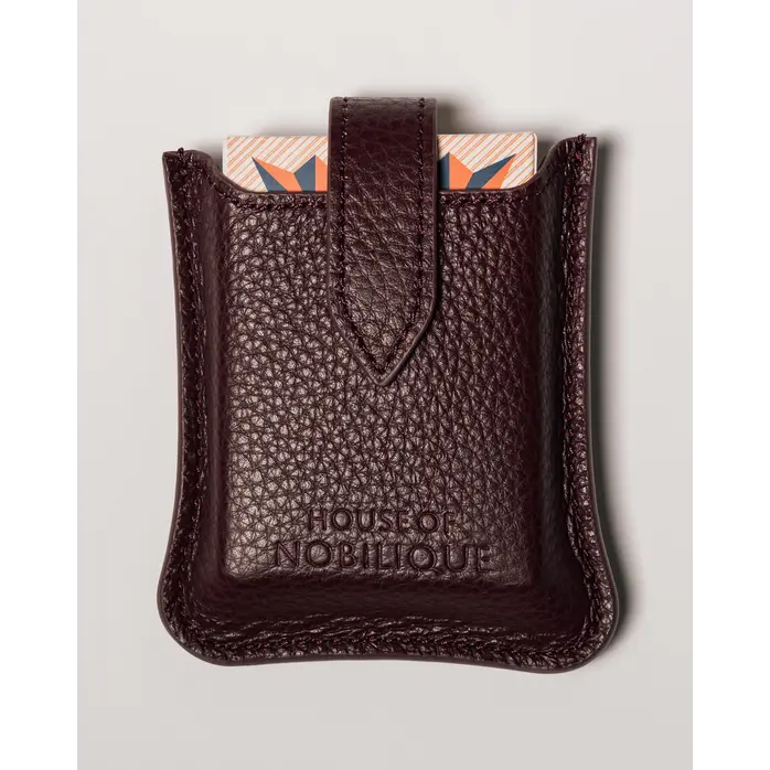 House of Nobilique Cardholder Burgundy – Luxe Leren Kaartenhouder van Volnerfleer