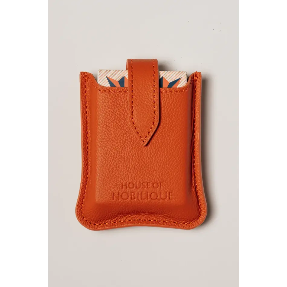 House of Nobilique Cardholder Orange - Luxury Leather Cardholder from Full Grain Leather