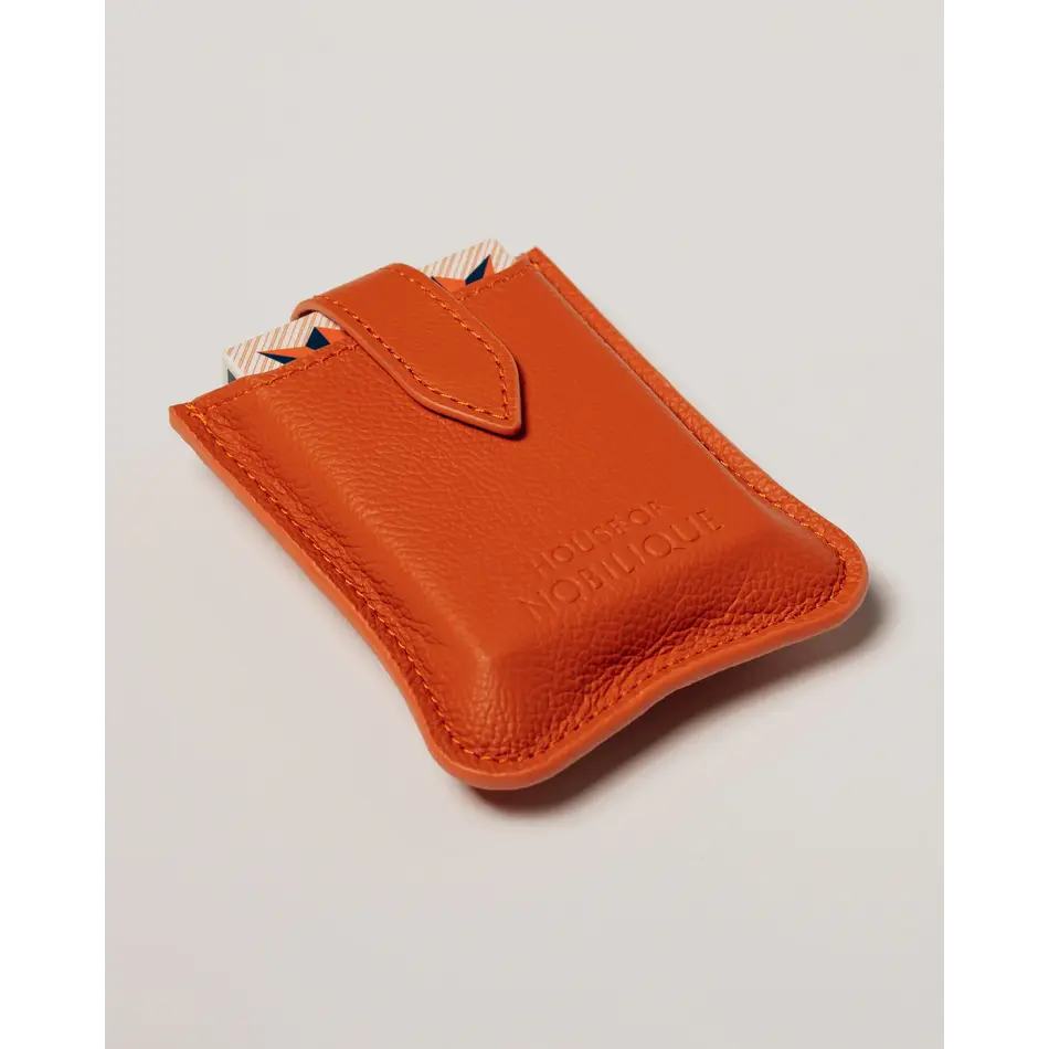 House of Nobilique Cardholder Orange - Luxury Leather Cardholder from Full Grain Leather