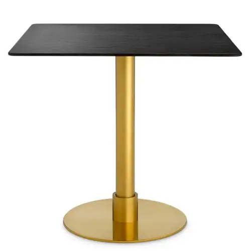 Eichholtz Eichholtz Terzo Square Dining Table - Square | Brushed Brass Base | Ceramic Top in Slate Look Eichholtz Eichholtz Terzo Square Dining Table - Square | Brushed Brass Base | Ceramic Top in Slate Look