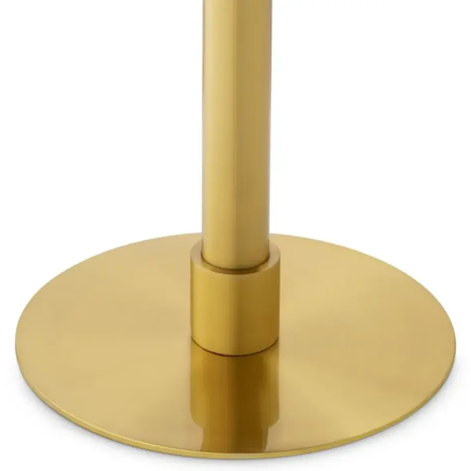 Eichholtz Eichholtz Terzo Round Dining Table - Round | Brushed Brass Base | Ceramic Top in Slate Look