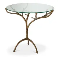 Eichholtz Christophe Centre Table - Vintage Brass | Round Glass Top | Sculptural Base