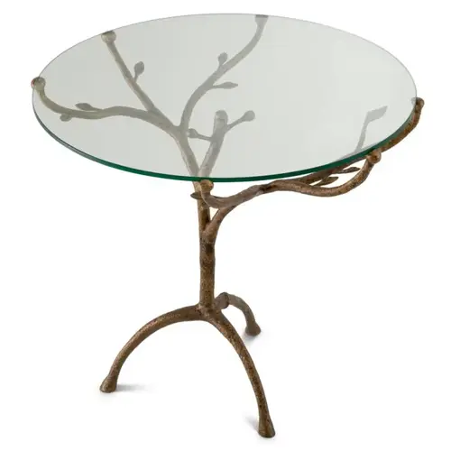 Eichholtz Eichholtz Christophe Centre Table - Vintage Brass | Round Glass Top | Sculptural Base